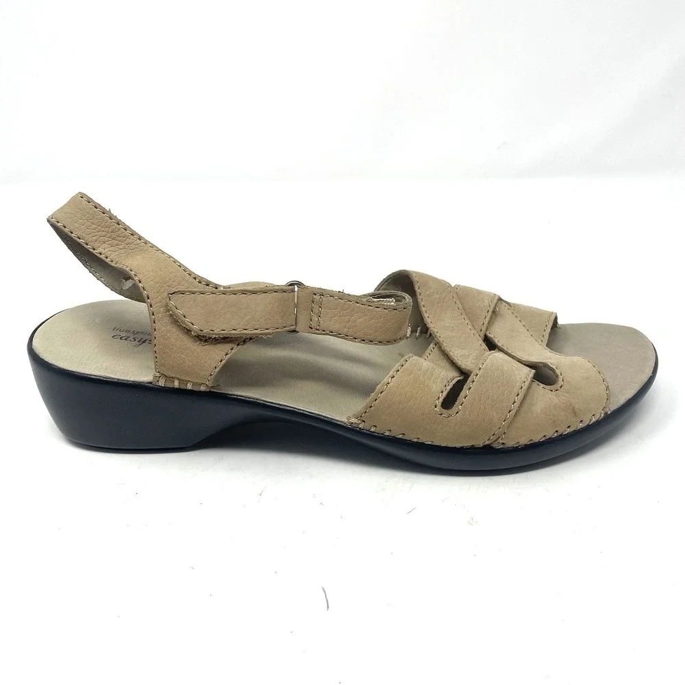 Easy‎ Spirit Just Love Itt Tan Leather Comfort Sandals Ankle Strap 10 Wide